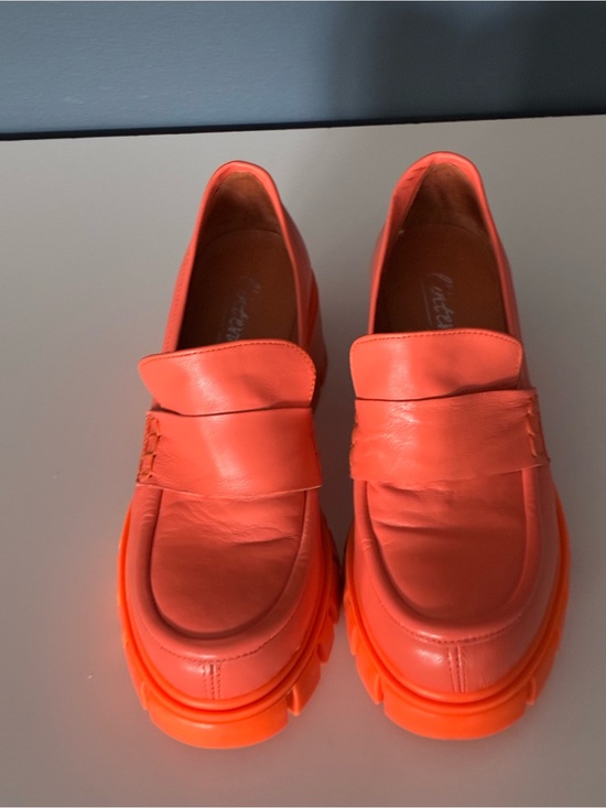 L'INTERVALLE Shoes - L'INTERVALLE Orange Leather Platform Loafers